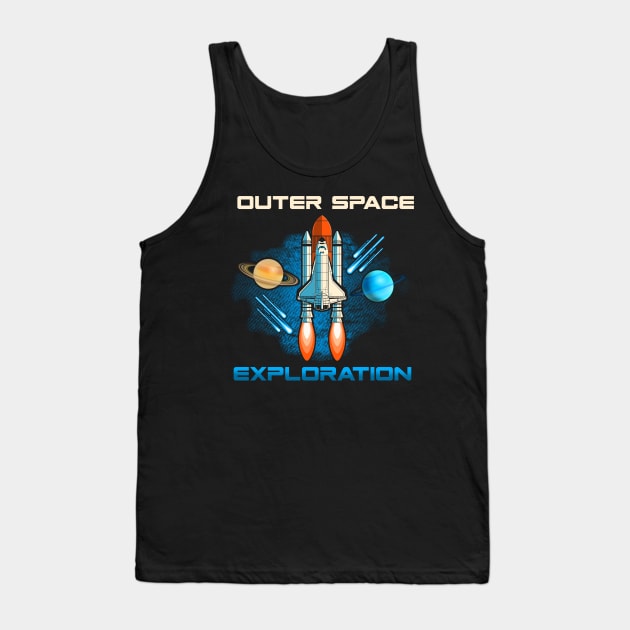 Outer Space Exploration Rocket Astronaut Tank Top by theperfectpresents